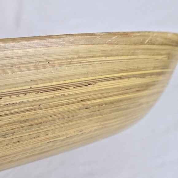 ADV Accents de Ville 100% Lacquered Bamboo Oval Tray Cutout Handles Vietnam - Picture 10 of 12